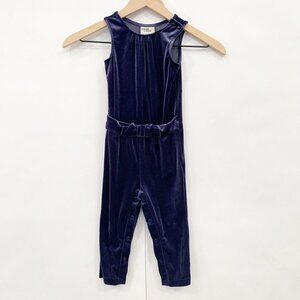 Genuine Kids Navy Velvet Romper